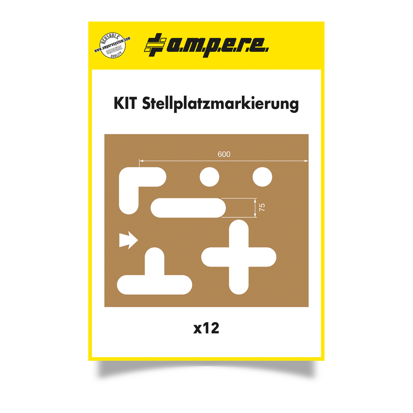 A.M.P.E.R.E Schablonensatz Kit Stellplatzmarkierungen