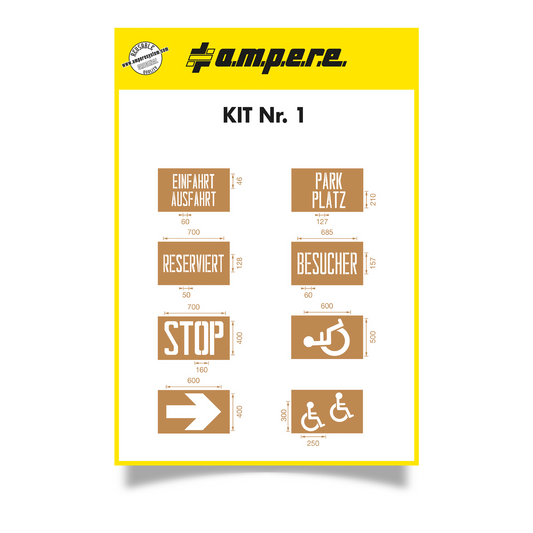 A.M.P.E.R.E Schablonensatz Parken Kit 1