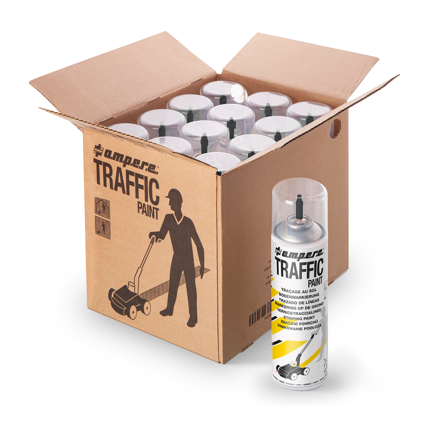 A.M.P.E.R.E Bodenmarkierungsfarbe Traffic Paint 12 Dosen / Karton