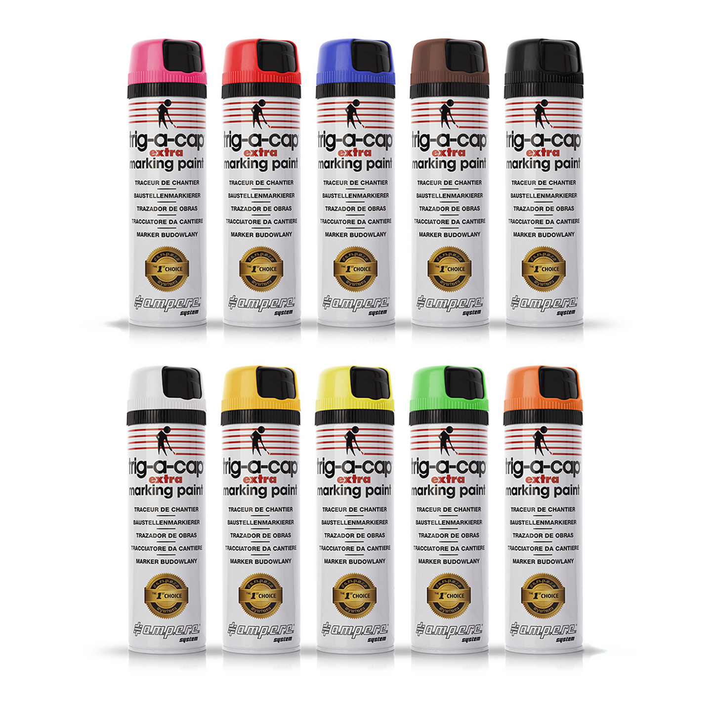 A.M.P.E.R.E Trig-A-Cap Extra Baustellenmarkierspray 12 Dosen Karton