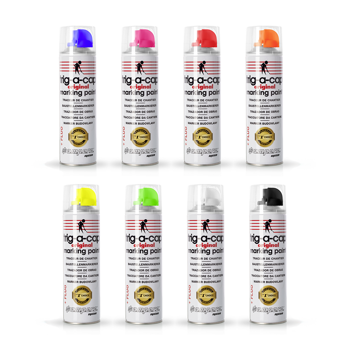 A.M.P.E.R.E Trig-A-Cap Original Baustellenmarkierspray 12 Dosen Karton