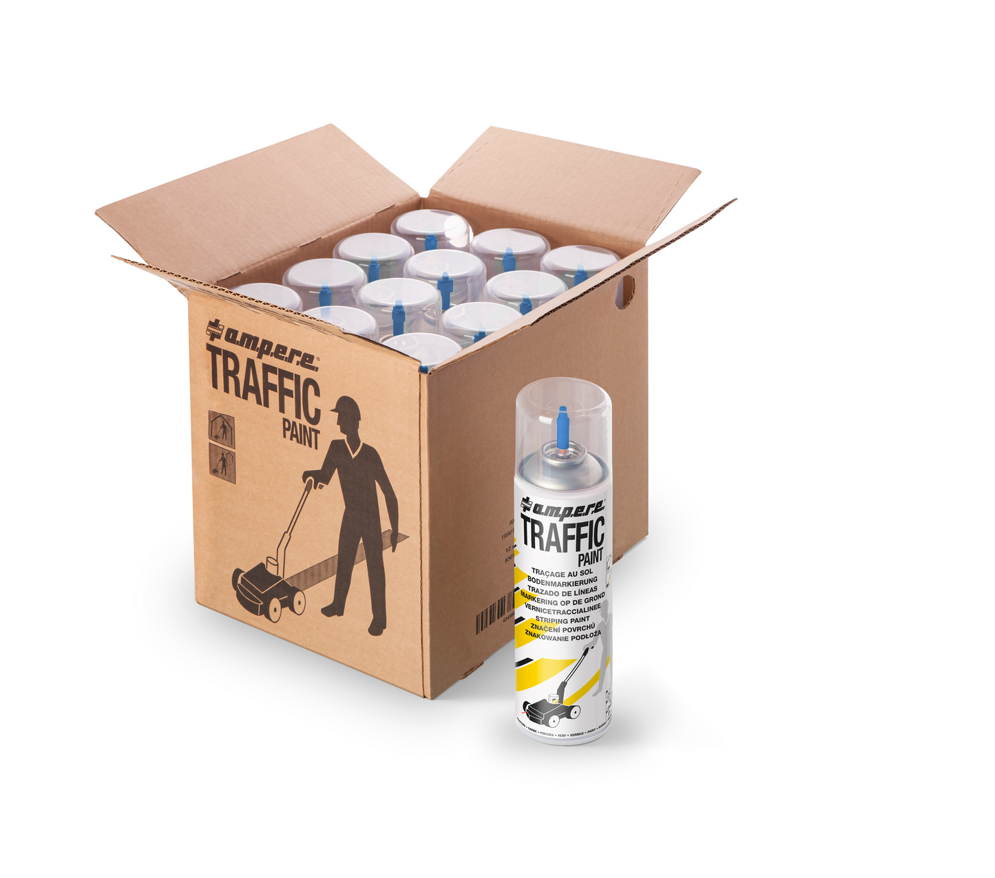 A.M.P.E.R.E Bodenmarkierungsfarbe Traffic Paint 12 Dosen / Karton