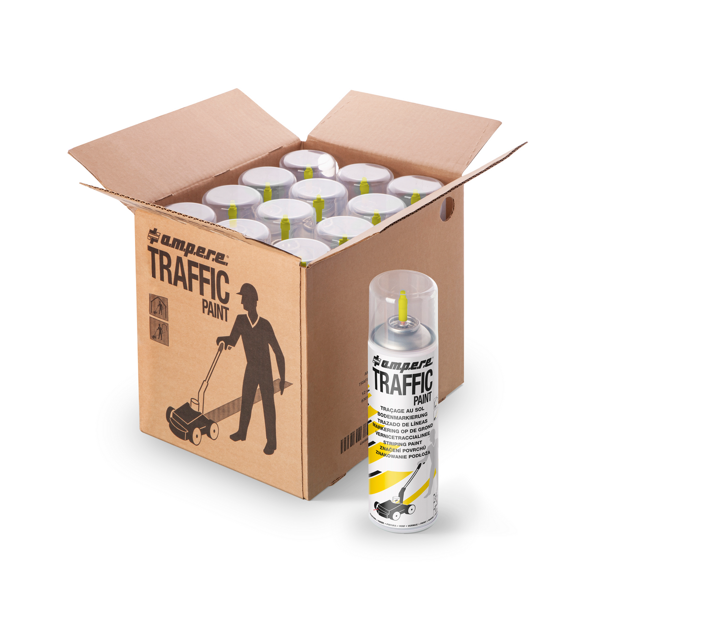 A.M.P.E.R.E Bodenmarkierungsfarbe Traffic Paint 12 Dosen / Karton