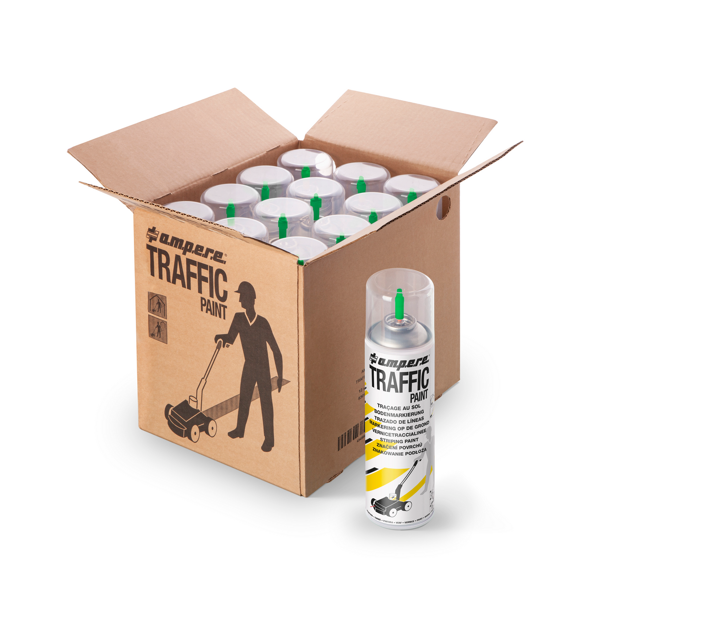 A.M.P.E.R.E Bodenmarkierungsfarbe Traffic Paint 12 Dosen / Karton