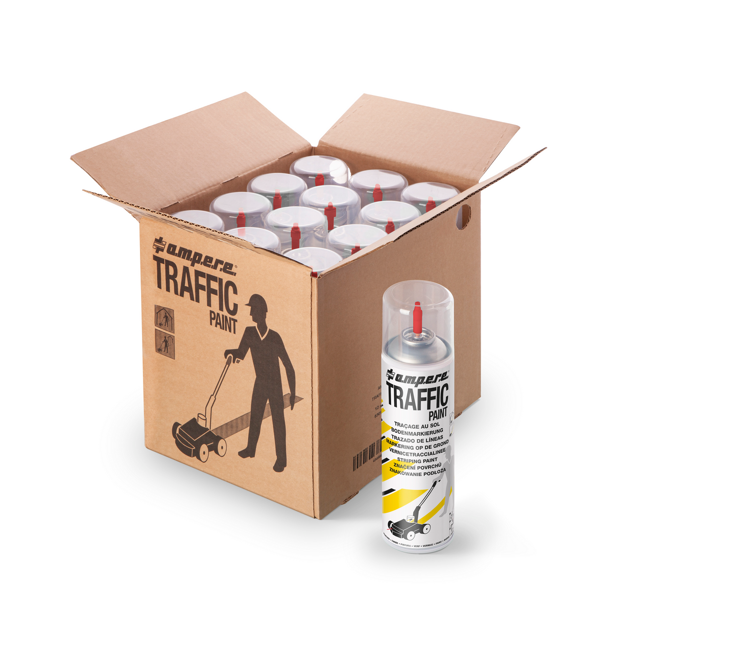 A.M.P.E.R.E Bodenmarkierungsfarbe Traffic Paint 12 Dosen / Karton