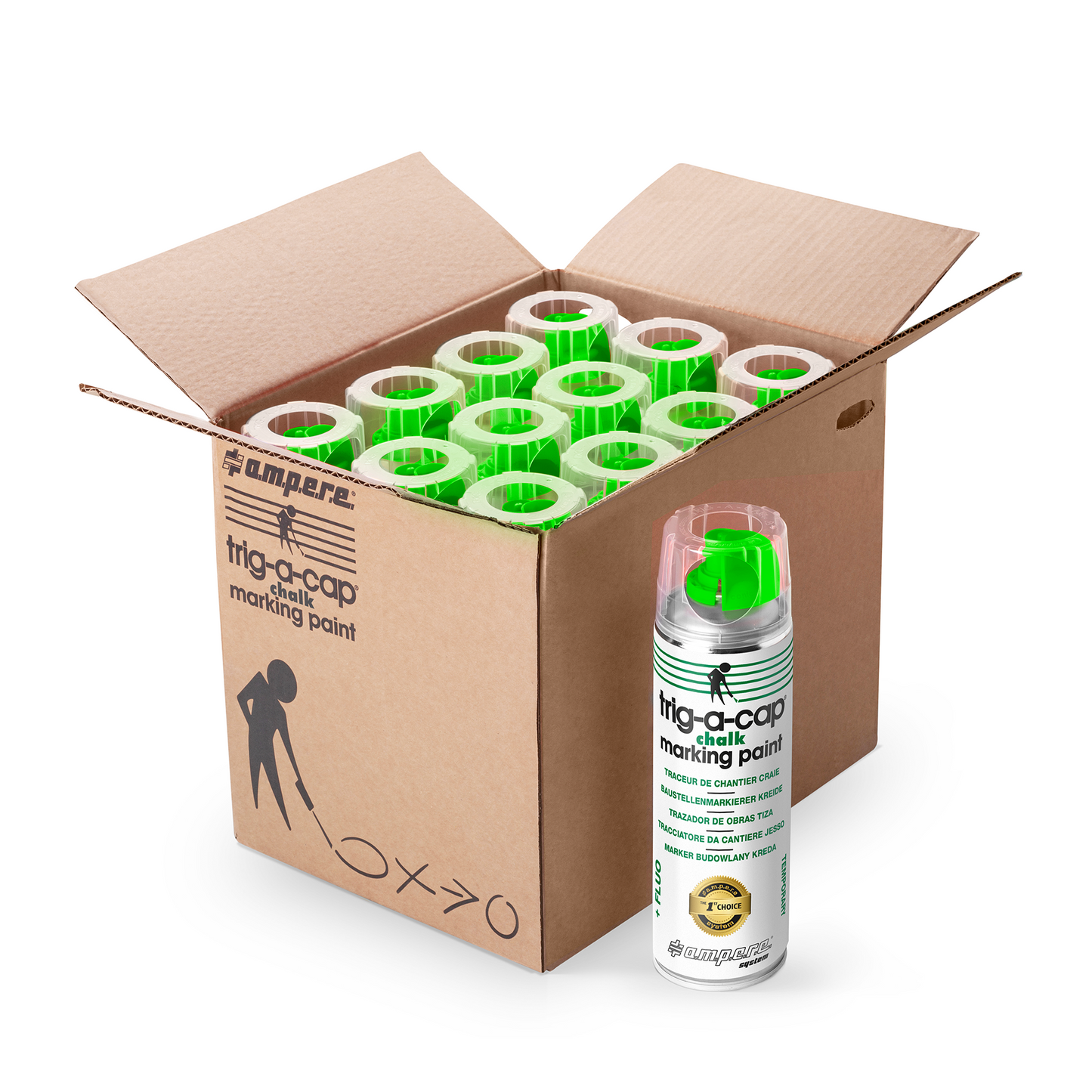 A.M.P.E.R.E Trig-A-Cap Chalk Kreidespray 12 Dosen / Karton