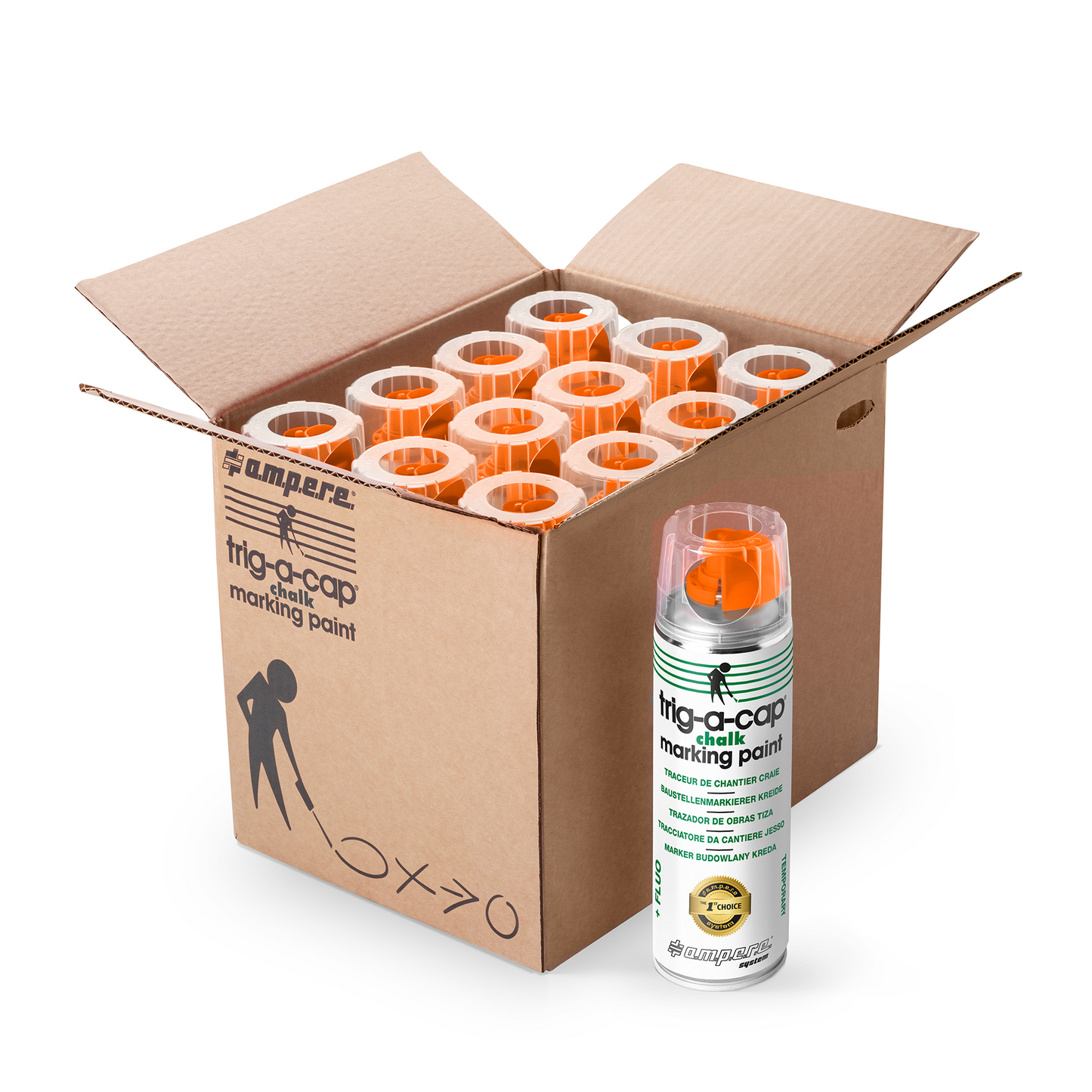A.M.P.E.R.E Trig-A-Cap Chalk Kreidespray 12 Dosen / Karton