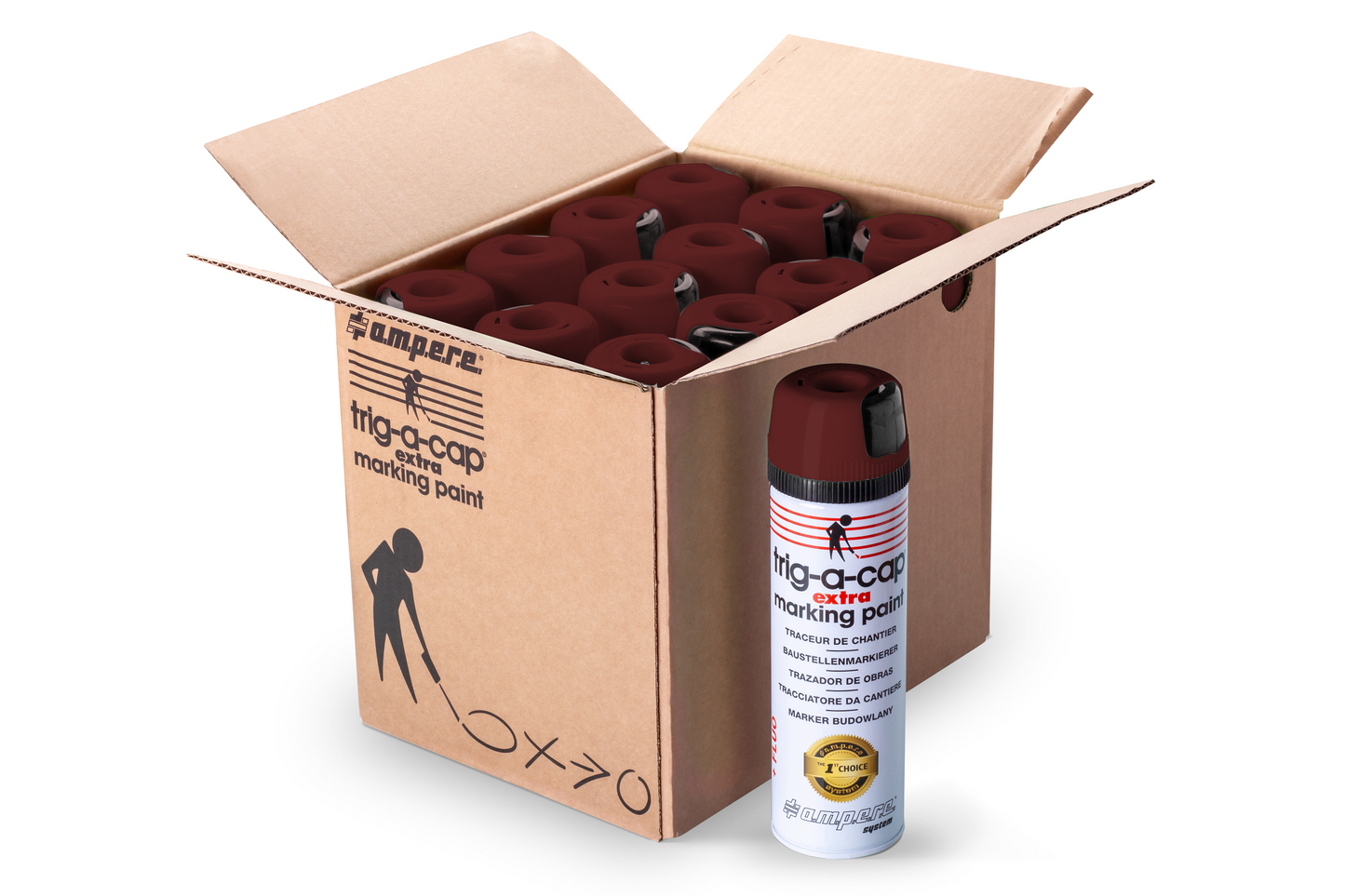 A.M.P.E.R.E Trig-A-Cap Extra Baustellenmarkierspray 12 Dosen Karton